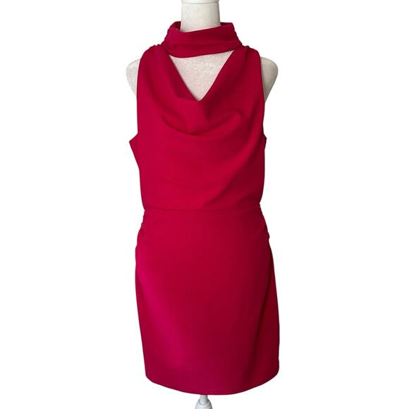 Lulu's Flaunt Your Figure dark pink sleeveless cut-out mini dress size M - Picture 1 of 12